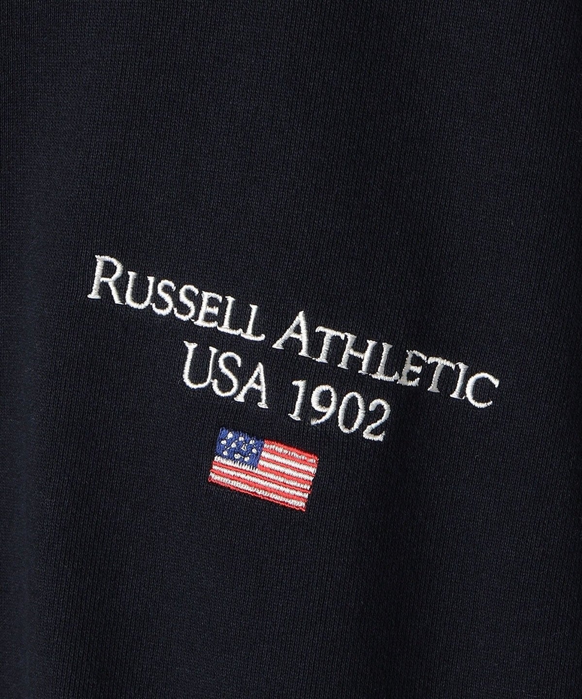 【WEB限定/SHIPS別注】RUSSELL ATHLETIC: ビッグシルエット アメリカンフラッグ ロゴ エンブロイダリー スウェット (トレーナー)
