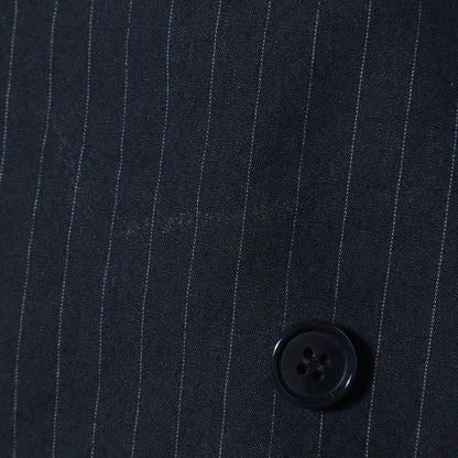 SHIPS Primary Navy Label:麻混 ストライプ ストレッチ ダブル ジャケット