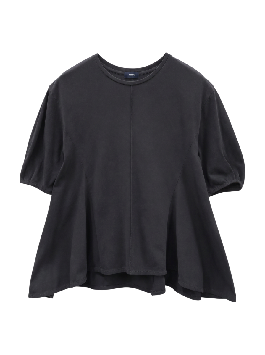 【WEB限定】 〈洗濯機可能〉へムフレア 5分袖 カットソー