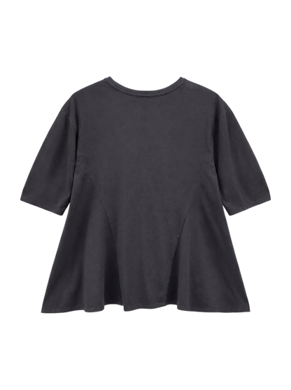 【WEB限定】 〈洗濯機可能〉へムフレア 5分袖 カットソー