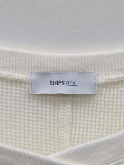 SHIPS any:オーバーサイズワッフルプルオーバー