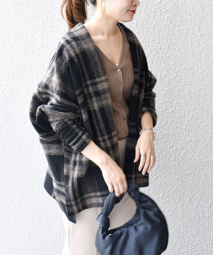 チェックショート羽織り