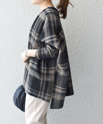 チェックショート羽織り