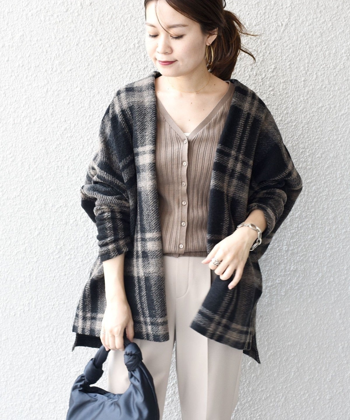 チェックショート羽織り