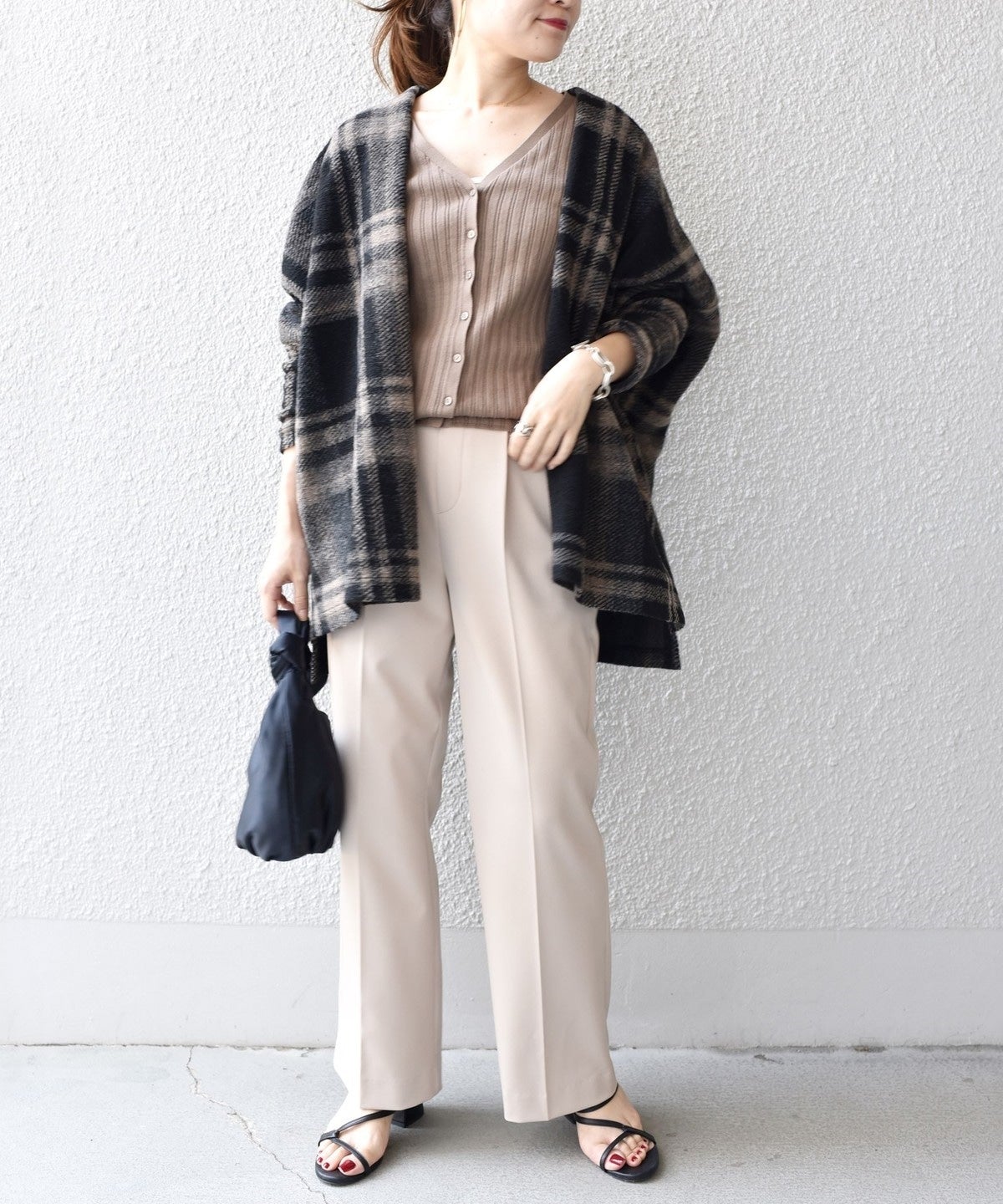 チェックショート羽織り