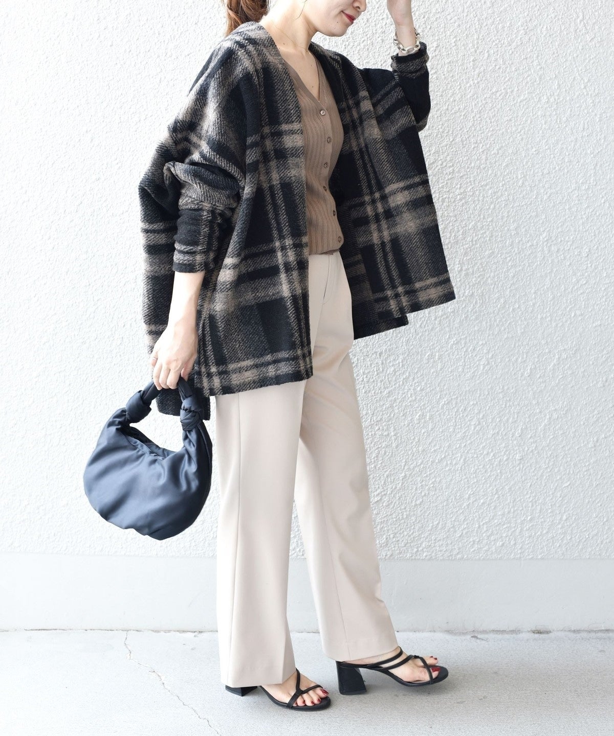 チェックショート羽織り