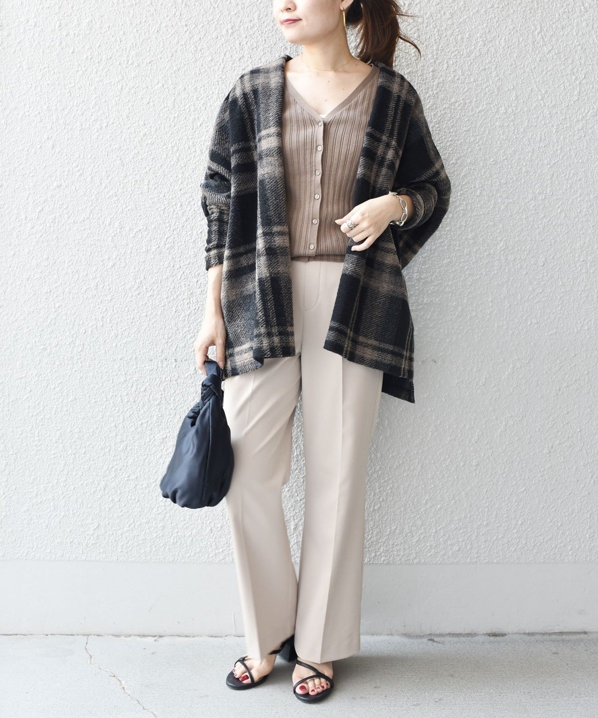 チェックショート羽織り