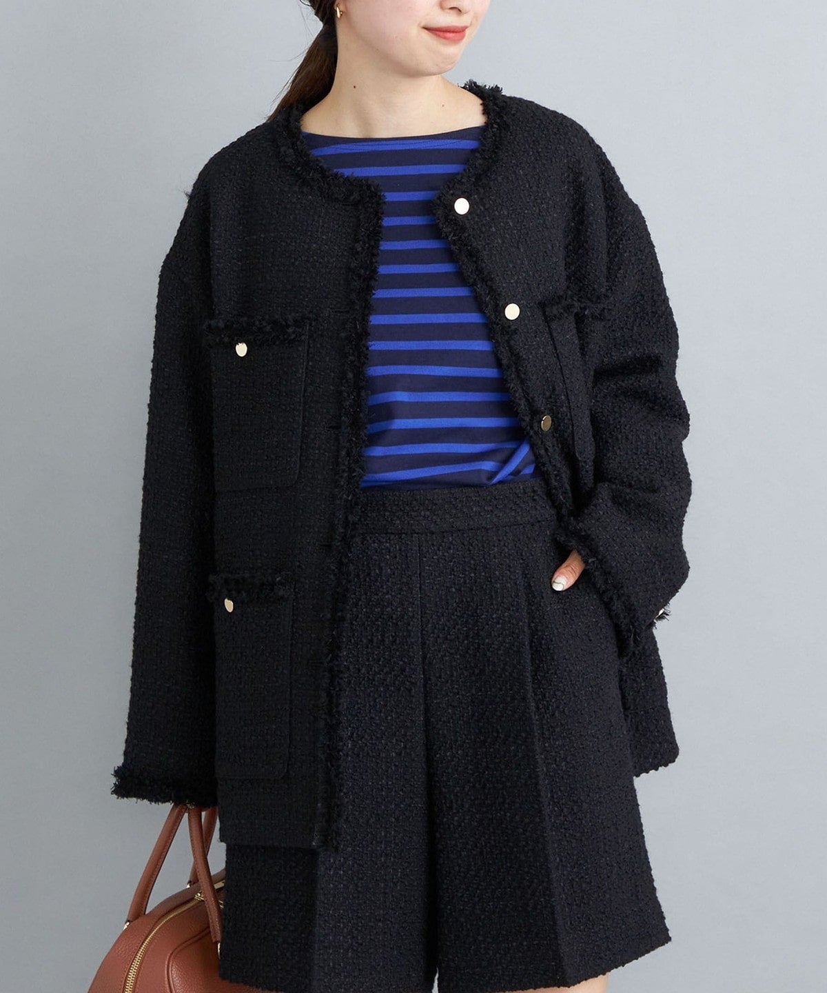 GIOLICA ツイードジャケット / 36 / ブラック | SHIPS CYCLE MARKET