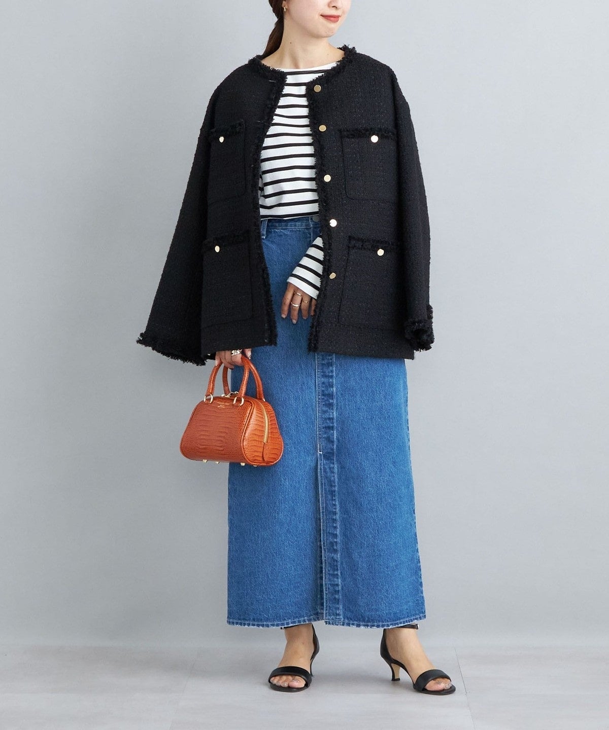 GIOLICA ツイードジャケット / 36 / ブラック | SHIPS CYCLE MARKET