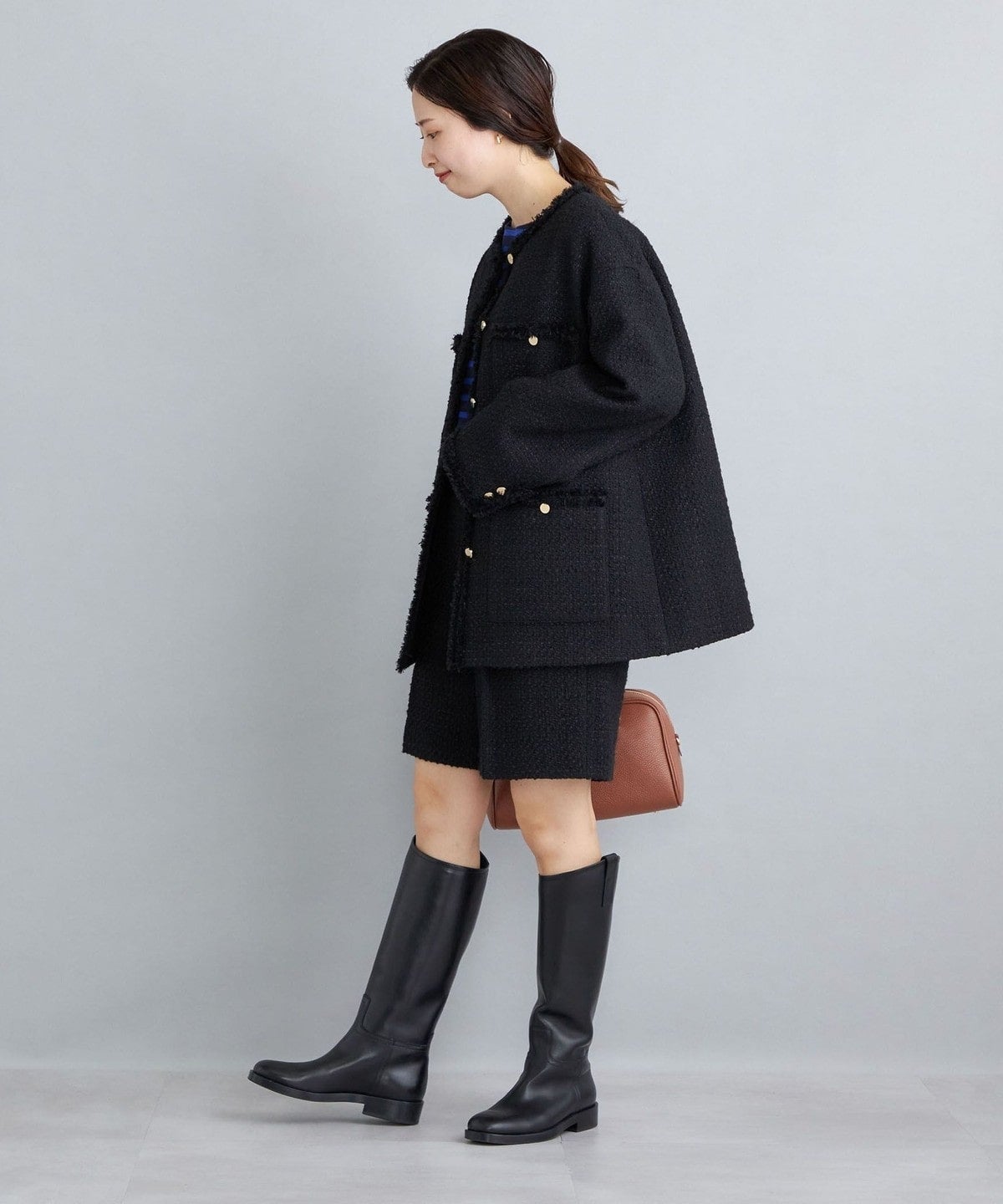 GIOLICA ツイードジャケット / 36 / ブラック | SHIPS CYCLE MARKET