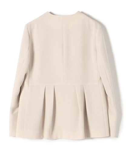 〈手洗い可能〉パールモチーフボタン バックフレアジャケット