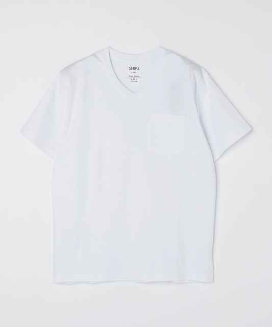 SHIPS Colors:〈接触冷感〉 シルケット コットン Vネック ポケット Tシャツ