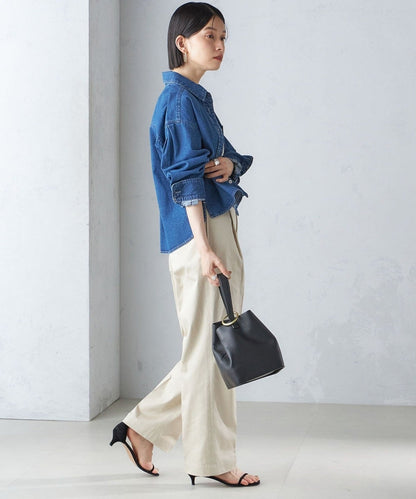 〈洗濯機可能〉ショート丈 デニム シャツ