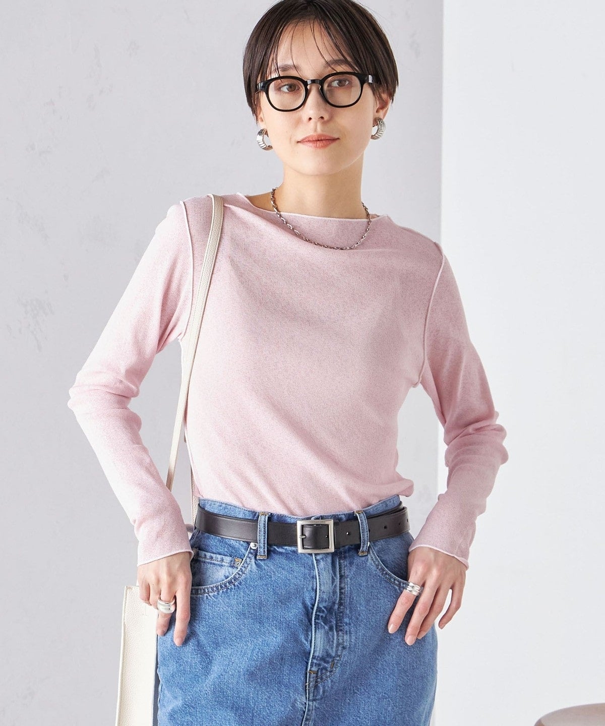 〈手洗い可能〉ドライタッチ テレコ ボートネック プルオーバー