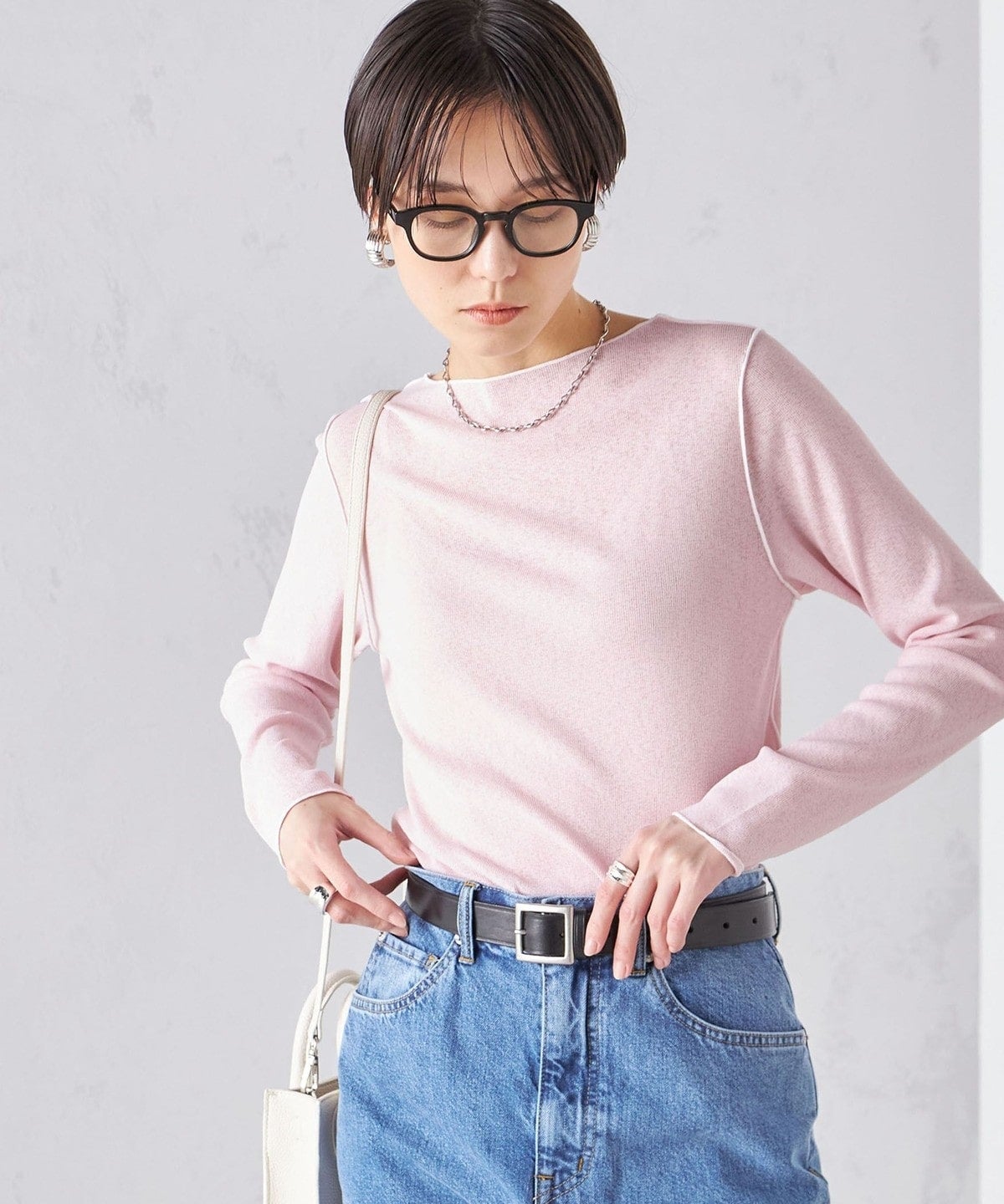 〈手洗い可能〉ドライタッチ テレコ ボートネック プルオーバー