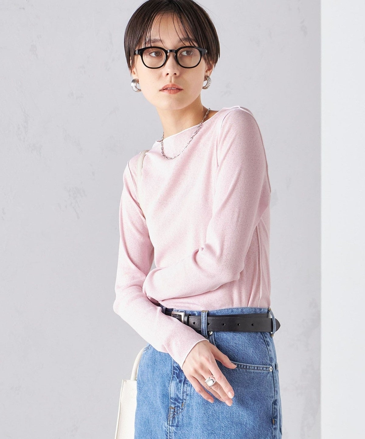 〈手洗い可能〉ドライタッチ テレコ ボートネック プルオーバー