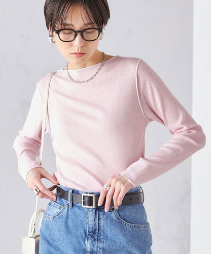 〈手洗い可能〉ドライタッチ テレコ ボートネック プルオーバー