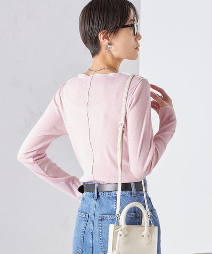 〈手洗い可能〉ドライタッチ テレコ ボートネック プルオーバー