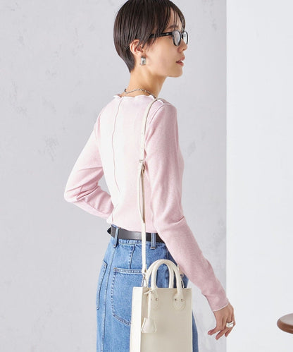 〈手洗い可能〉ドライタッチ テレコ ボートネック プルオーバー