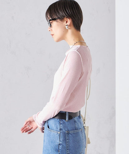 〈手洗い可能〉ドライタッチ テレコ ボートネック プルオーバー