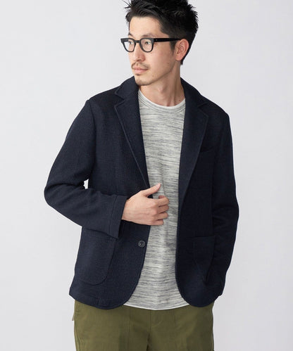 SHIPS:〈手洗い可能〉TEXBRID(R) 撚杢 畔編み 2ボタン ジャケット