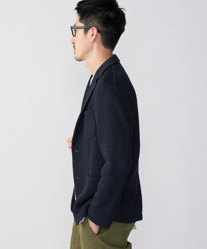 SHIPS:〈手洗い可能〉TEXBRID(R) 撚杢 畔編み 2ボタン ジャケット