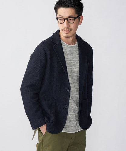 SHIPS:〈手洗い可能〉TEXBRID(R) 撚杢 畔編み 2ボタン ジャケット