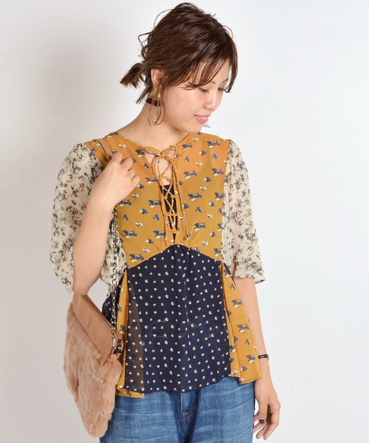 Khaju:パッチワークブラウス