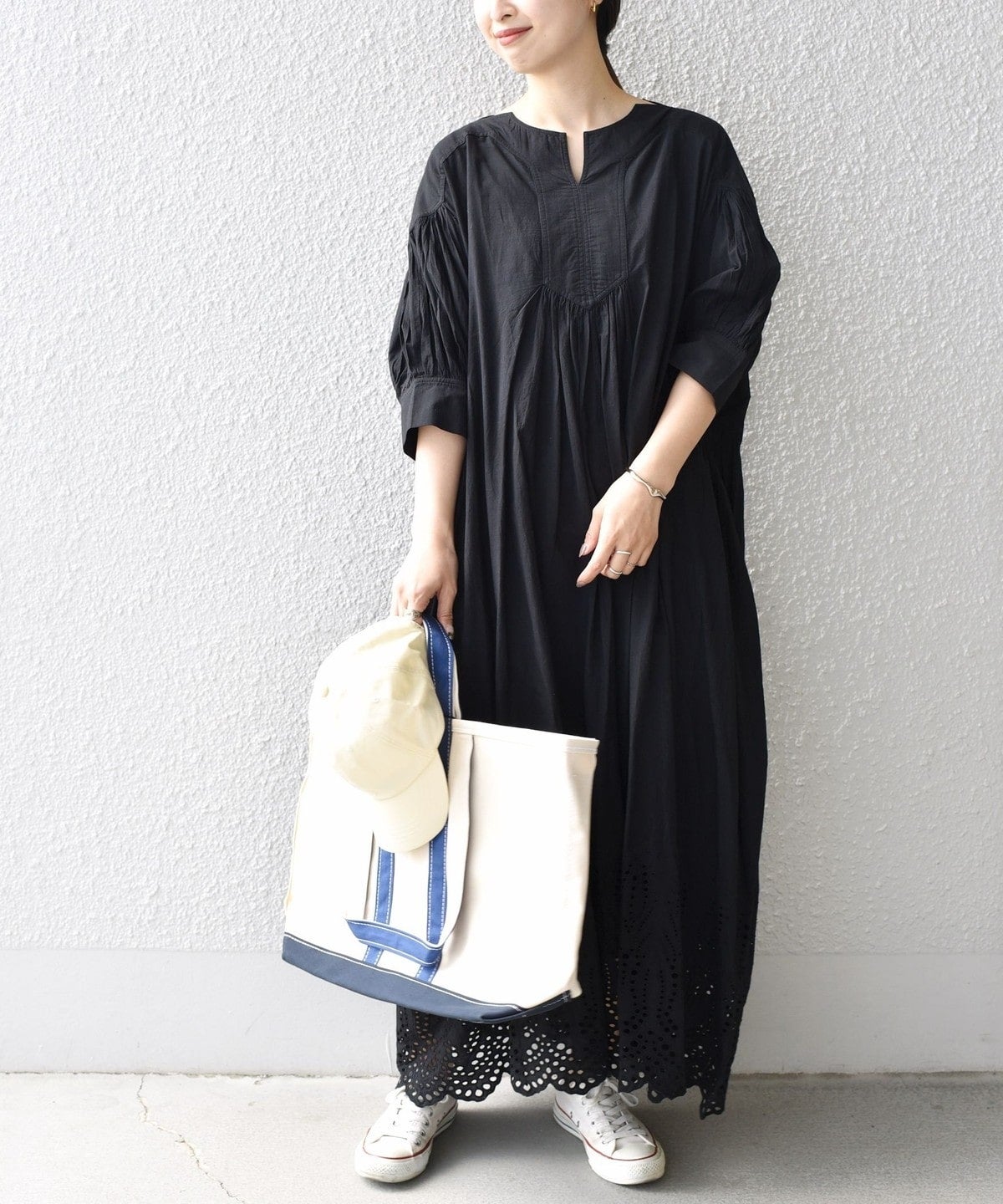 〈手洗い可能〉シフリーエンブロイダリーワンピース
