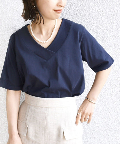 【WEB限定】〈ネックが選べる2サイズ展開〉オーガニックコットン バリエーションネック TEE