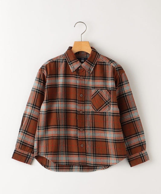 SHIPS KIDS:100〜130cm / ネル チェック ボタンダウン シャツ