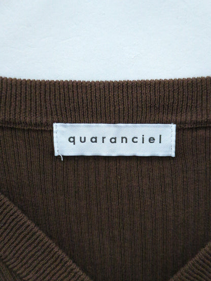 quaranciel:〈手洗い可能〉コットン リブ Vネック プルオーバー