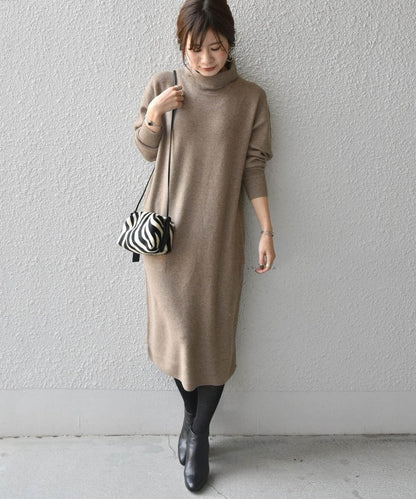 Khaju:フォックスブレンドタートルネックワンピース
