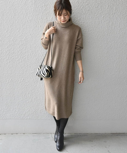 Khaju:フォックスブレンドタートルネックワンピース