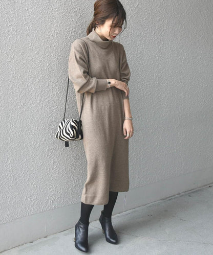 Khaju:フォックスブレンドタートルネックワンピース