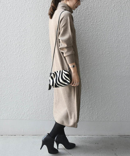 Khaju:フォックスブレンドタートルネックワンピース