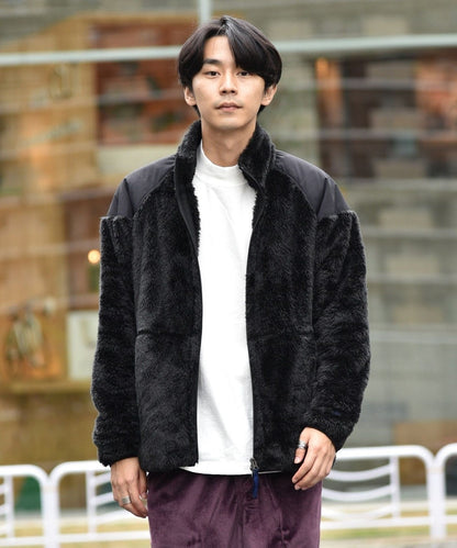 【WEB限定/SHIPS別注】RUSSELL ATHLETIC: ボアフリース ミリタリー スタンドカラー ブルゾン