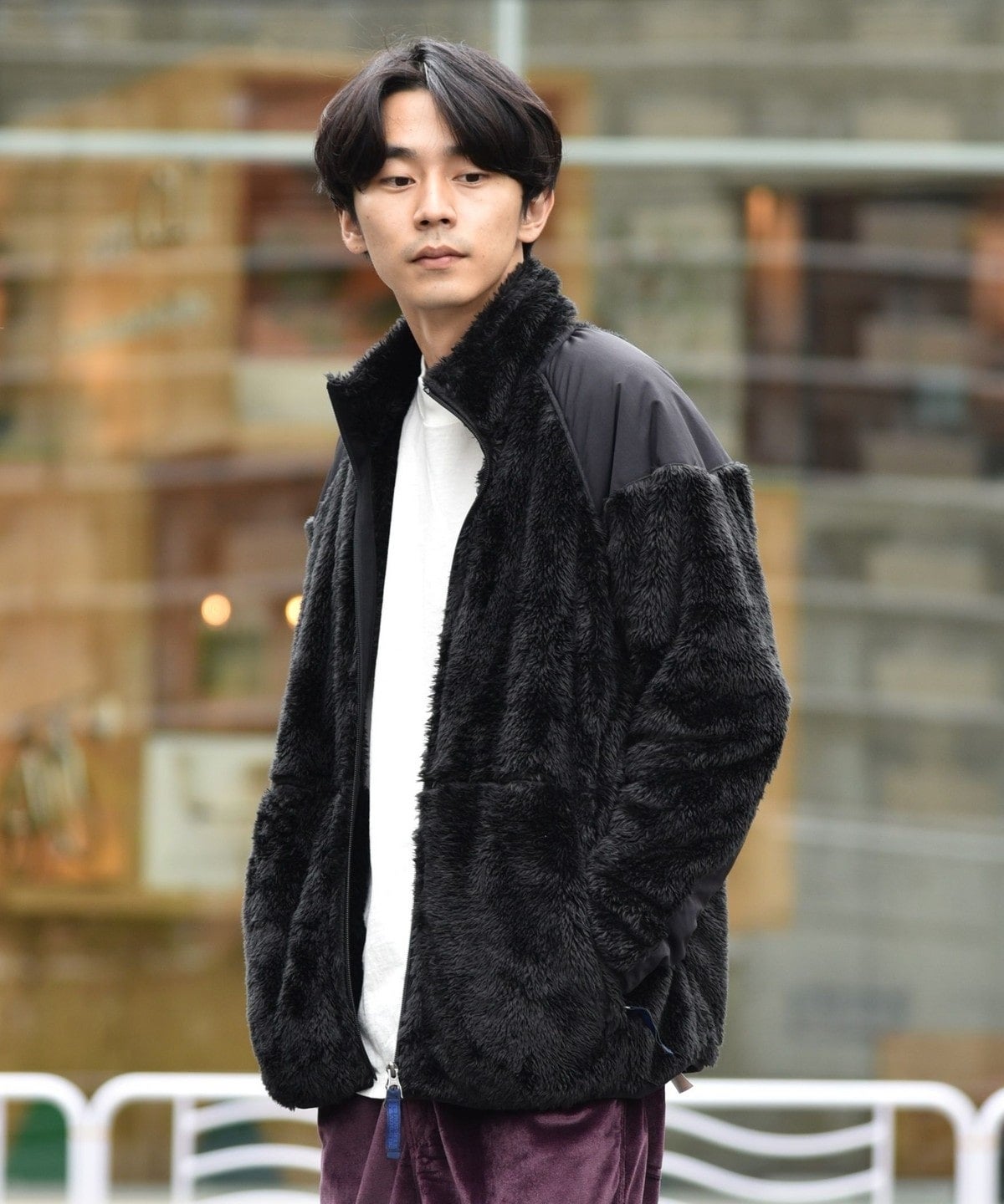 【WEB限定/SHIPS別注】RUSSELL ATHLETIC: ボアフリース ミリタリー スタンドカラー ブルゾン