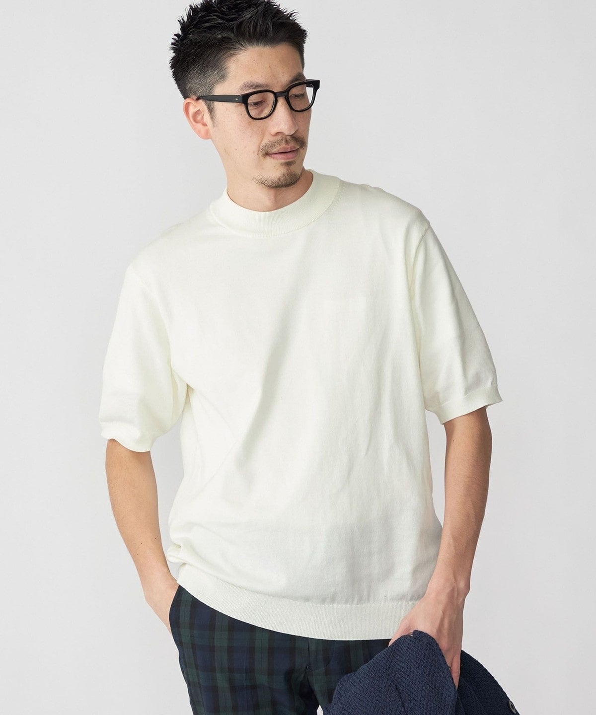 SHIPS: CORDURA(R) TEXBRID(R) モックネック ニット Tシャツ