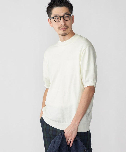 SHIPS: CORDURA(R) TEXBRID(R) モックネック ニット Tシャツ