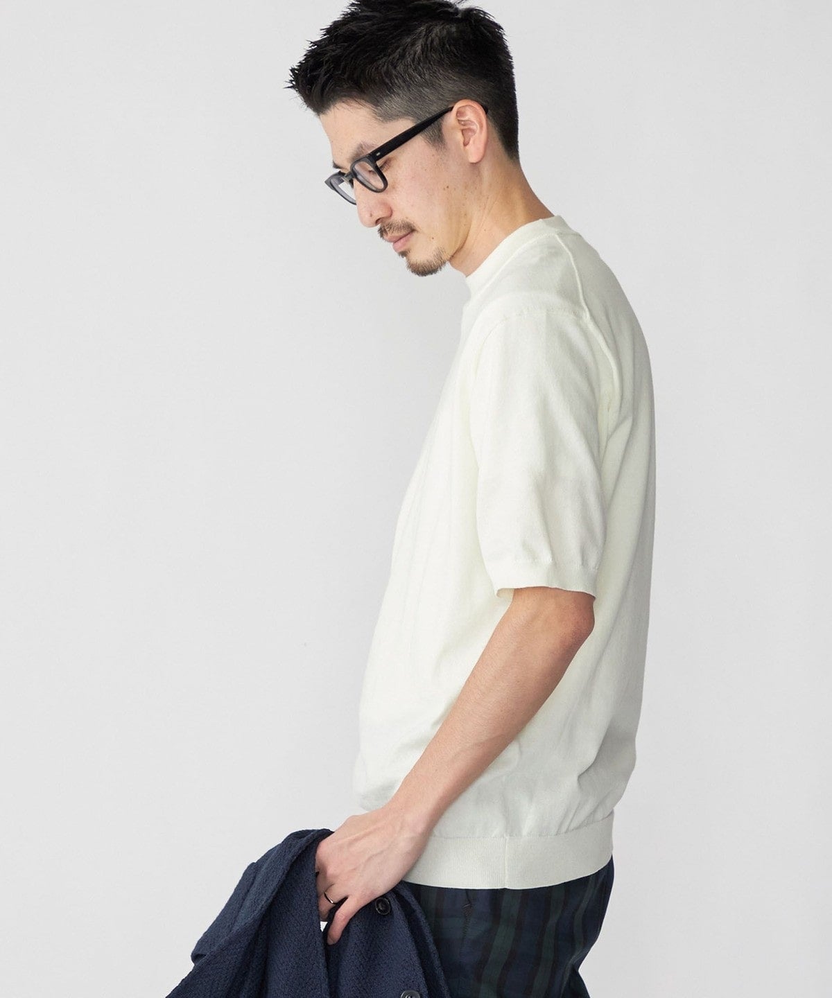 SHIPS: CORDURA(R) TEXBRID(R) モックネック ニット Tシャツ