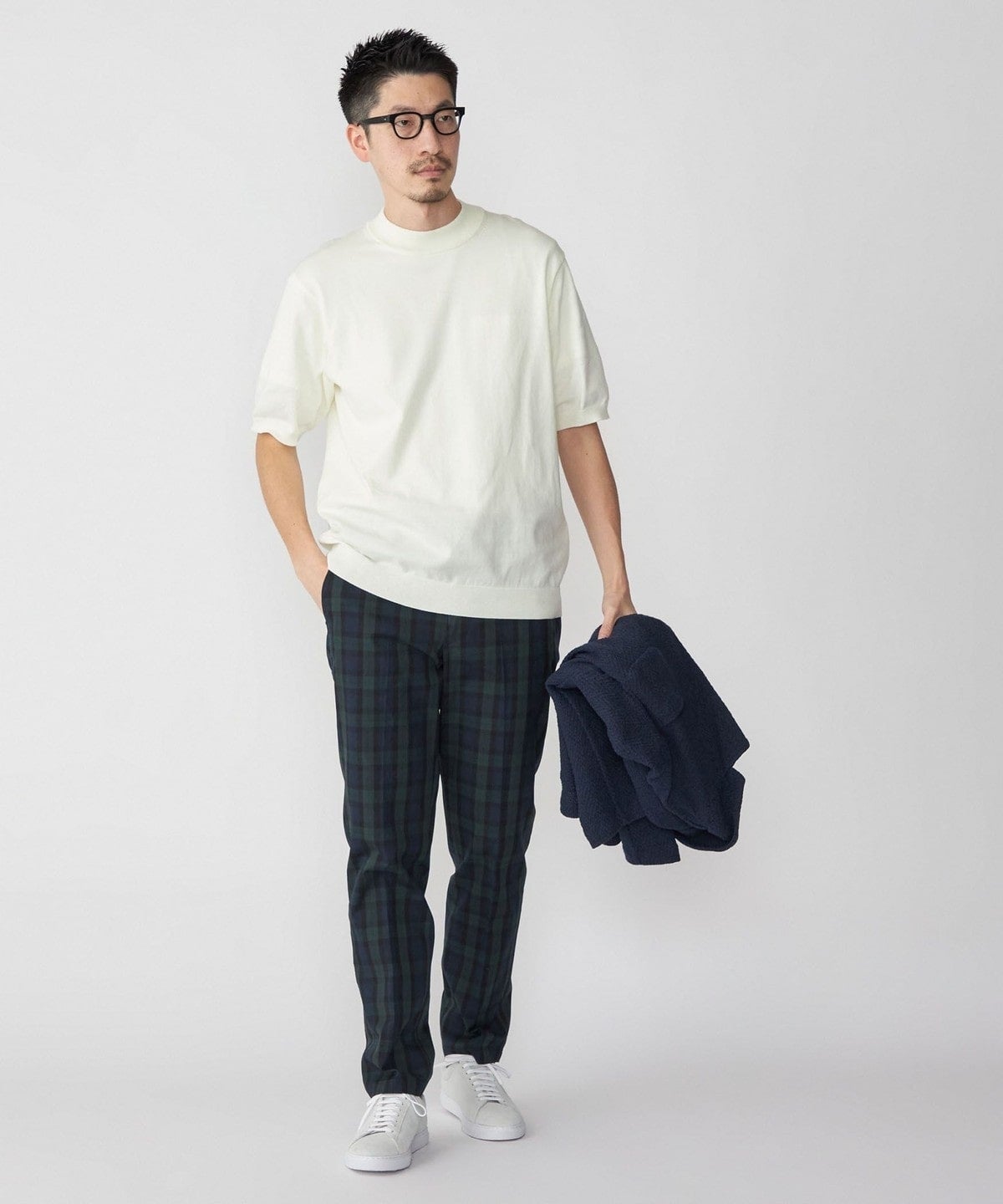 SHIPS: CORDURA(R) TEXBRID(R) モックネック ニット Tシャツ