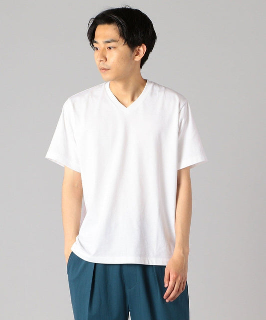 SHIPS: 抗菌・防臭 NANO-FINE（R） コットン Vネック Tシャツ