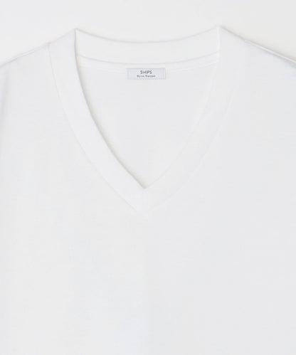 SHIPS: 抗菌・防臭 NANO-FINE（R） コットン Vネック Tシャツ