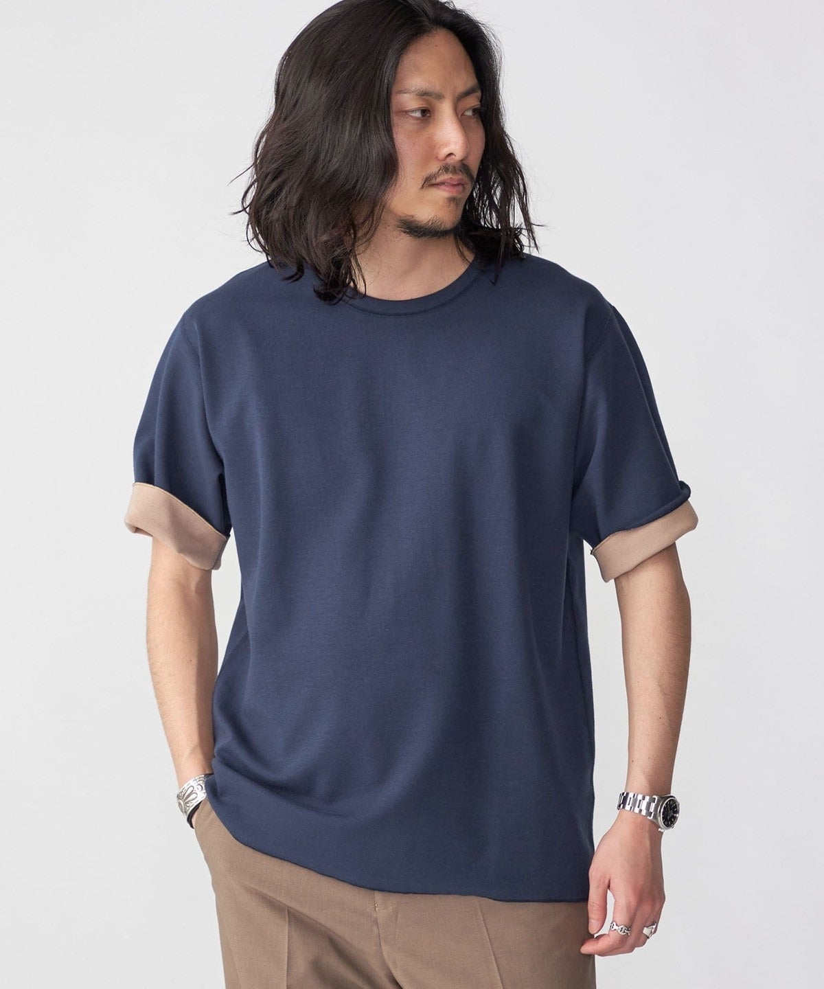 SHIPS: リバーシブル クルーネック Tシャツ