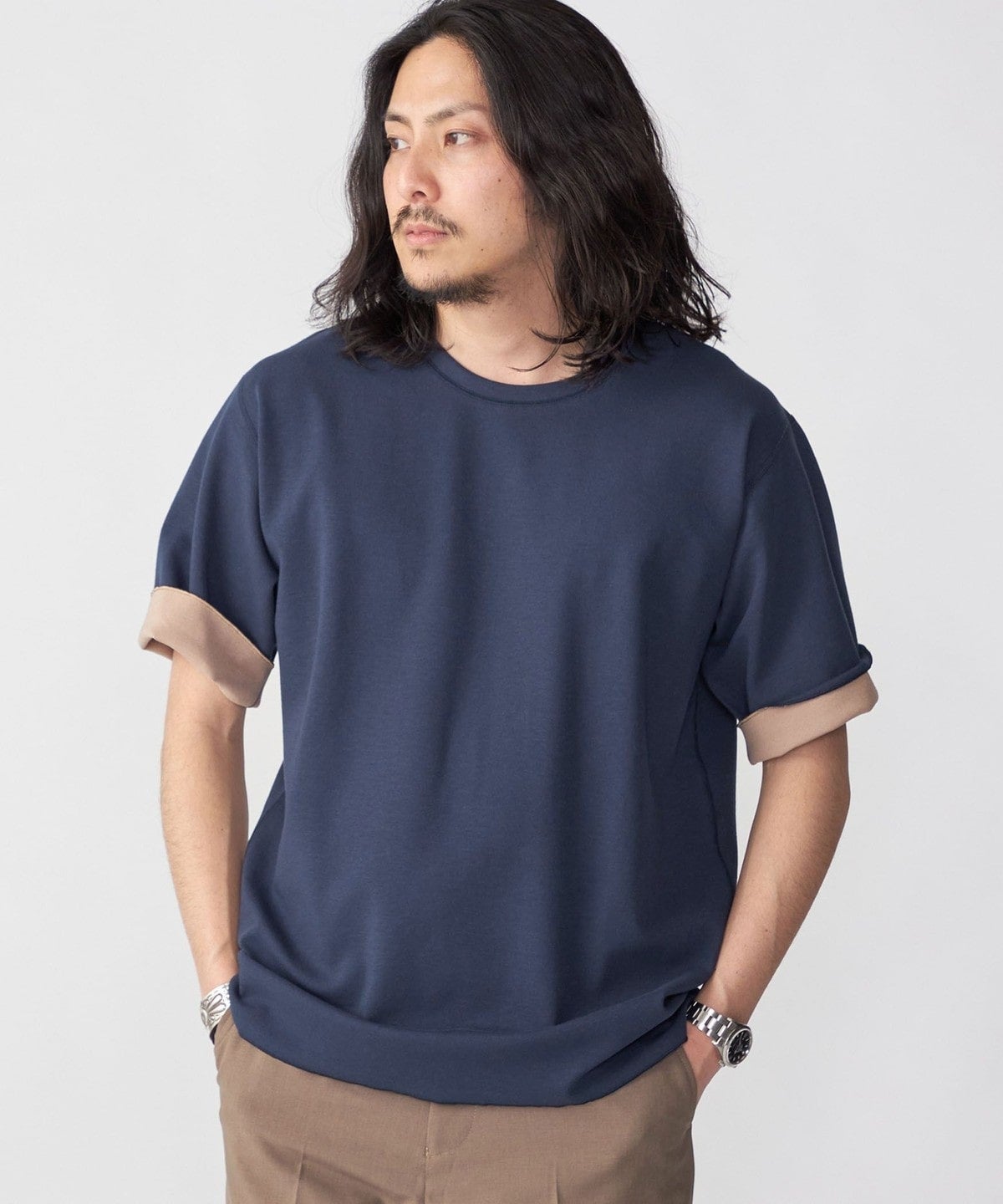 SHIPS: リバーシブル クルーネック Tシャツ