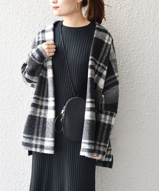 チェックショート羽織り