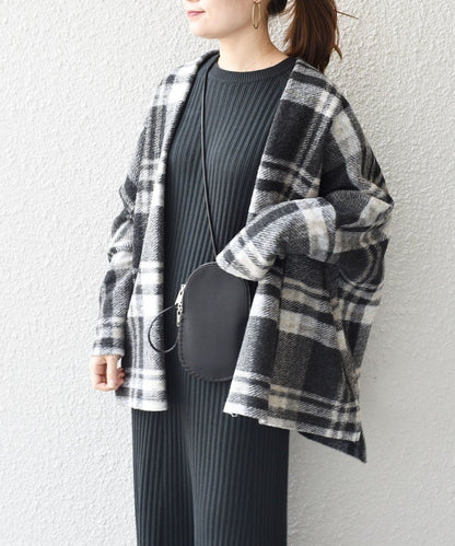チェックショート羽織り