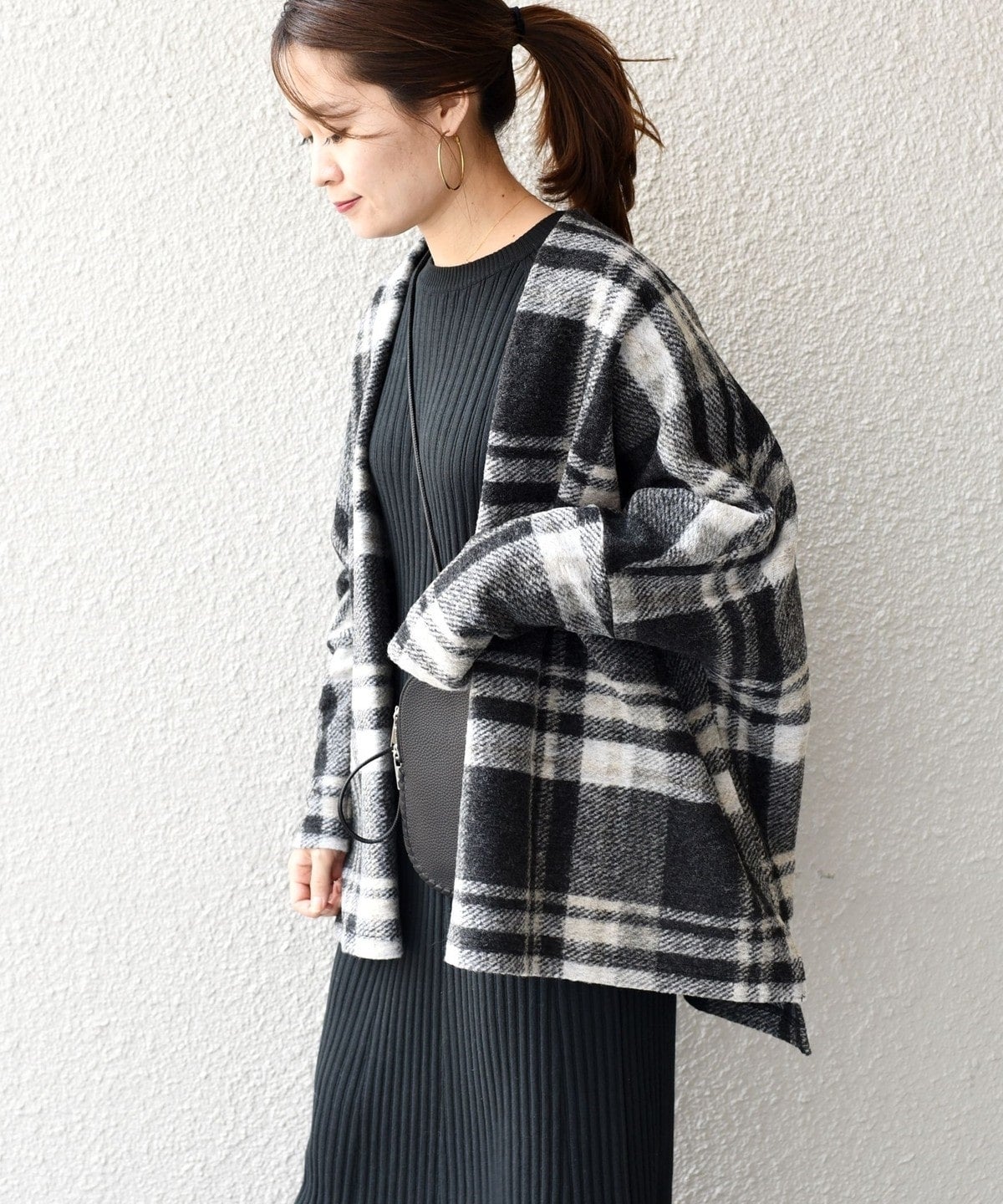 チェックショート羽織り