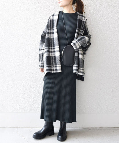 チェックショート羽織り